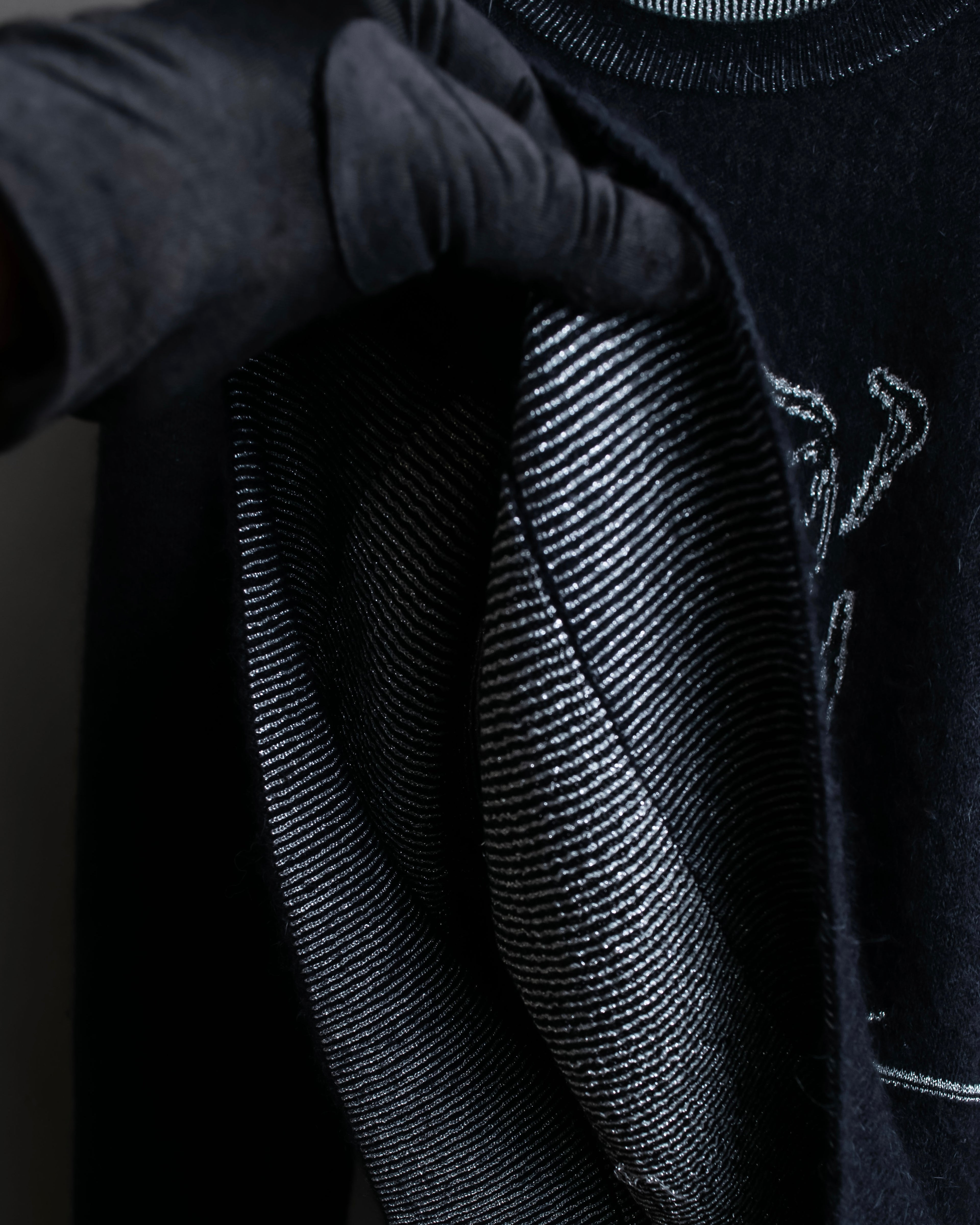 "Saint Laurent" Handsome face embroidery mohair blend oversized knit