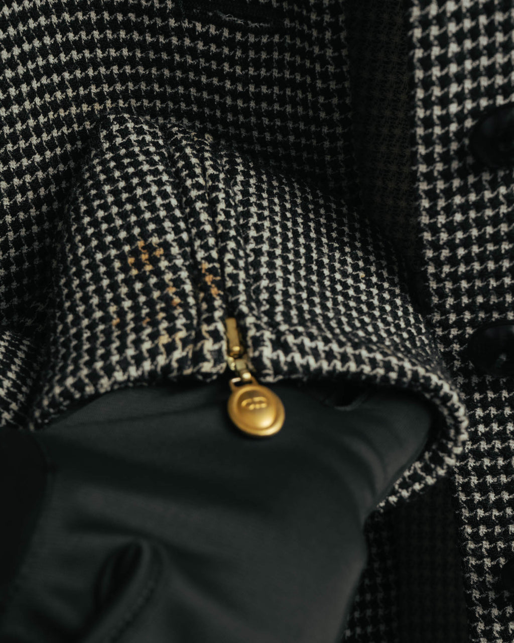 "Christian Dior" 80's-90's Wool-blend houndstooth jacket