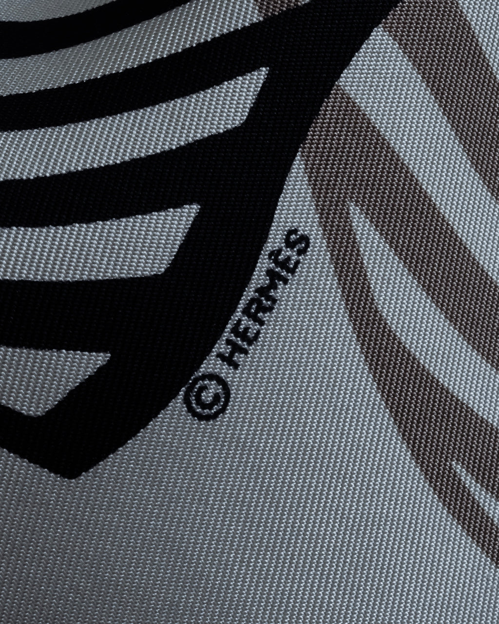 "HERMES" Zebra abstract print Carre 90 silk scarf