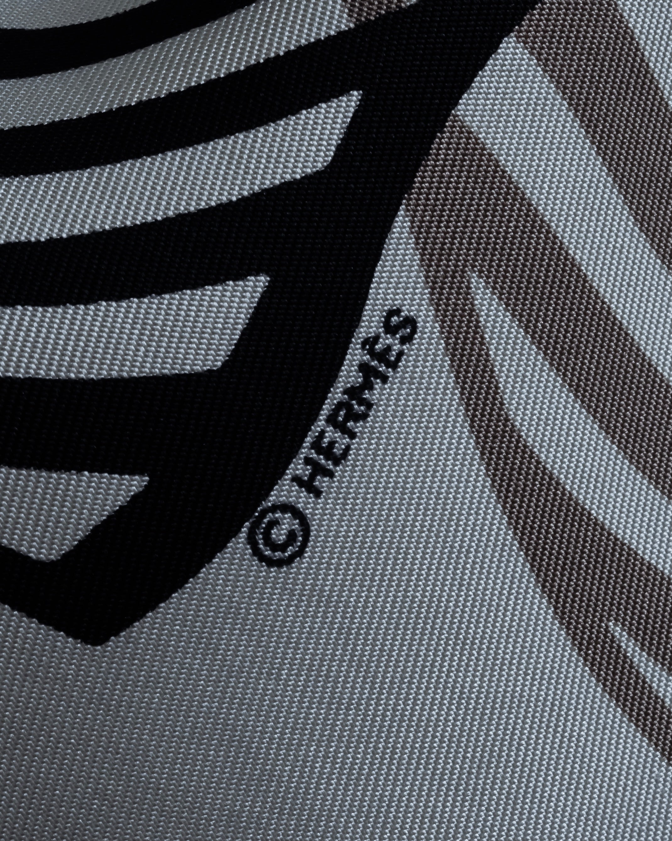 "HERMES" Zebra abstract print Carre 90 silk scarf