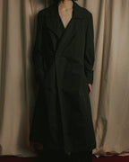 "Ground Y" 19AW Draping design cotton gabardine trench coat