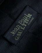 "JEAN PAUL GAULTIER" Leaf motif embroidered silk neck tie