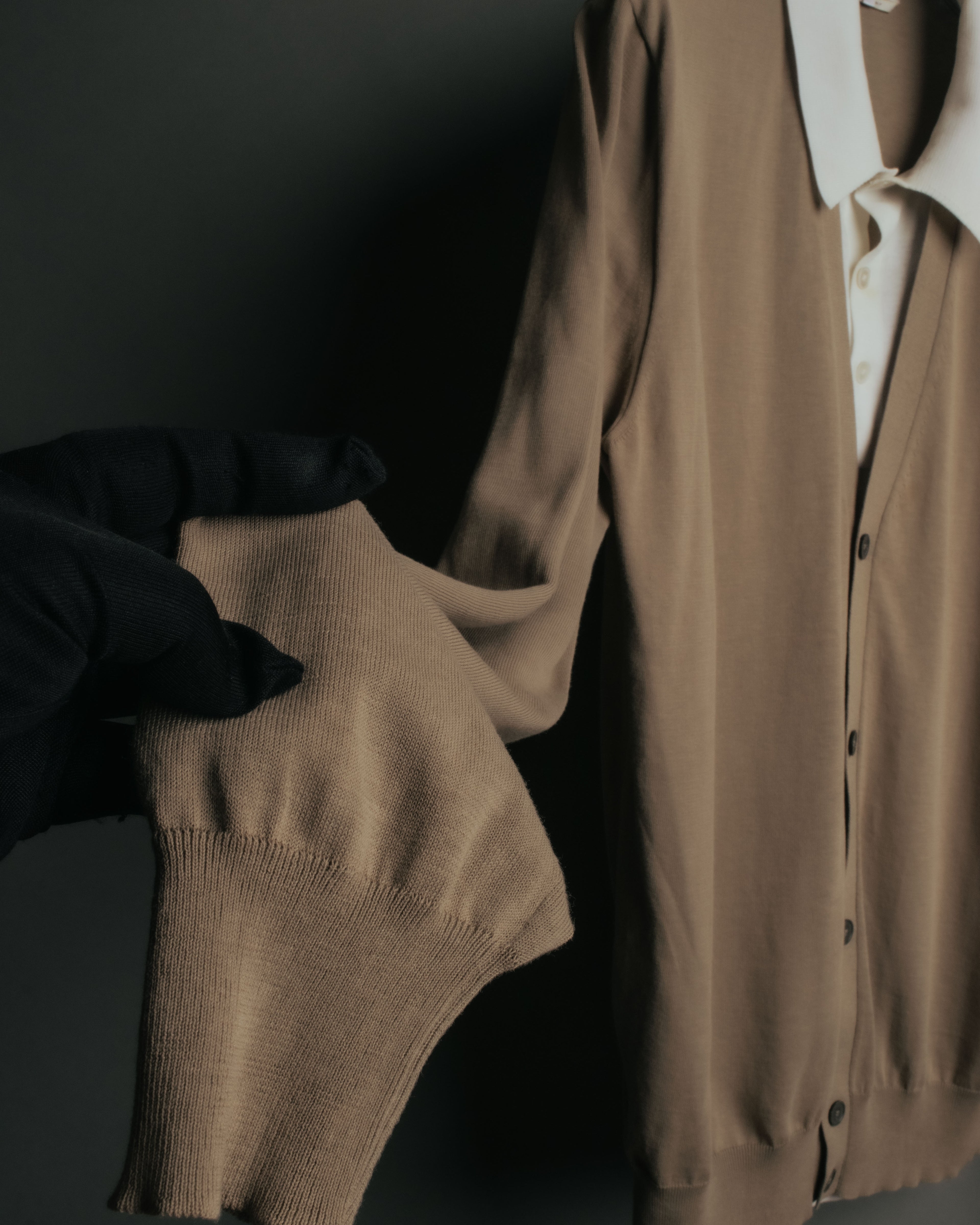 -SPECIAL- “HERMÈS” 90’s-00’s Trompe l’oeil cotton knit cardigan