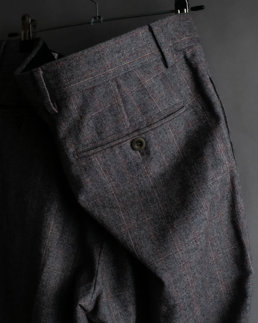 "HERMES" Heather gray cashmere blend slacks