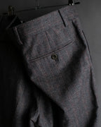 "HERMES" Heather gray cashmere blend slacks