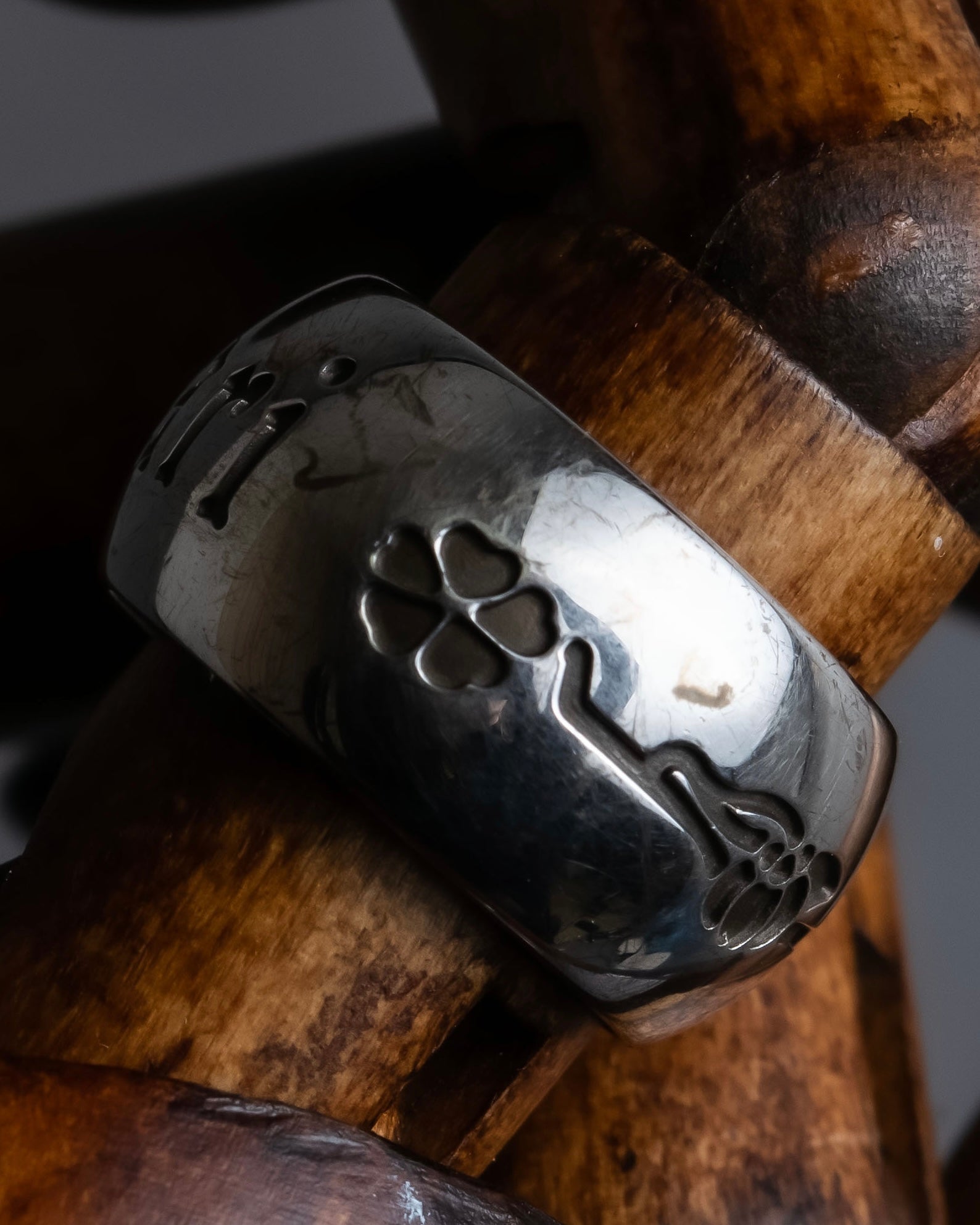 "BVLGARI" Save the Children series logo engraved silver ring