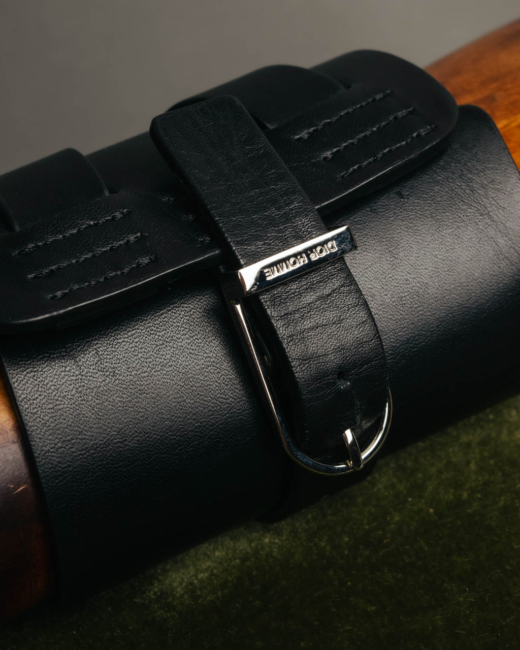 "DIOR HOMME" 00's-10's Black leather wrist cuff