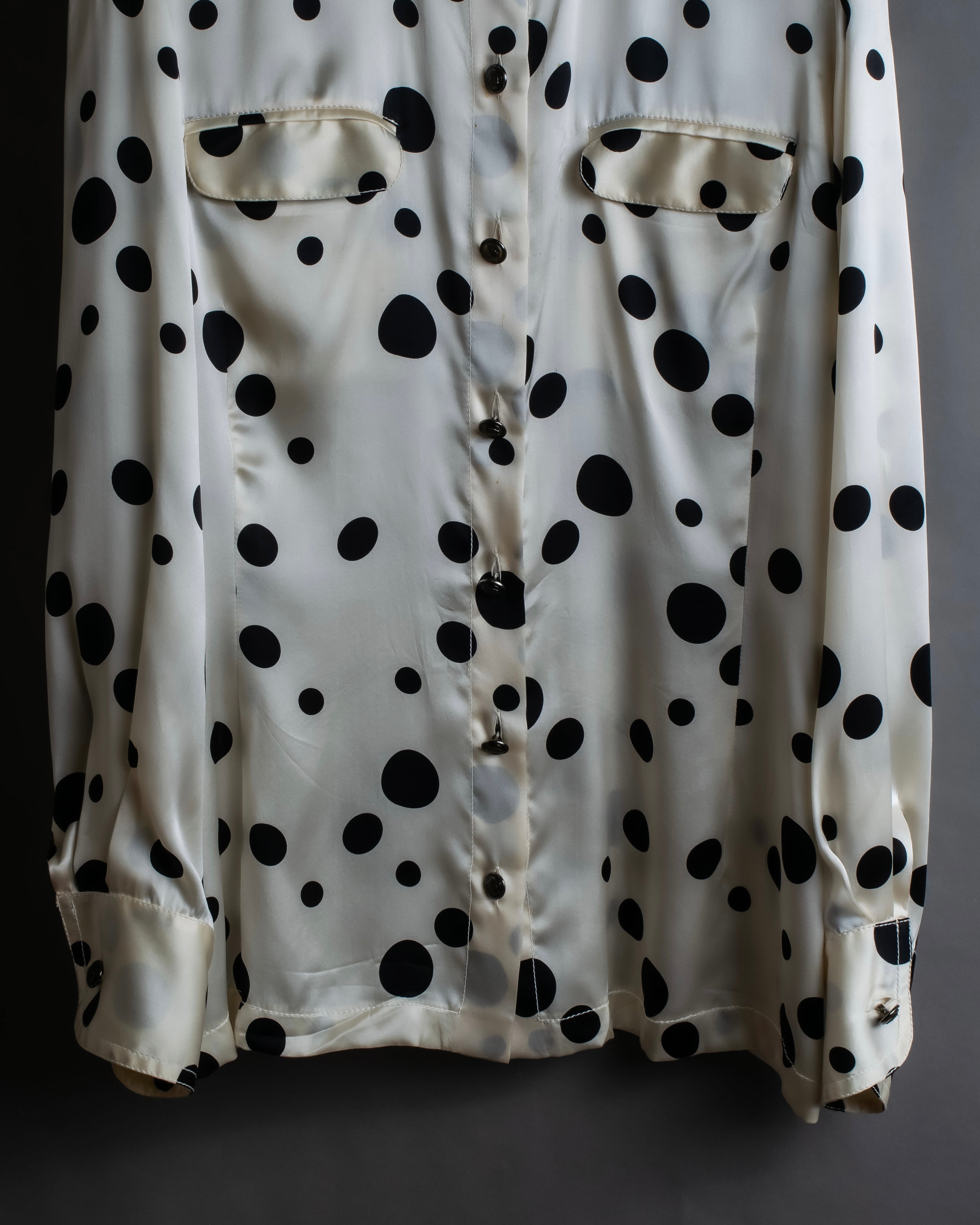 "GIANNI VERSACE" Irregular dot pattern silk shirt