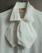 "Hermès" 70's-80's Elegant scarf collar shirt