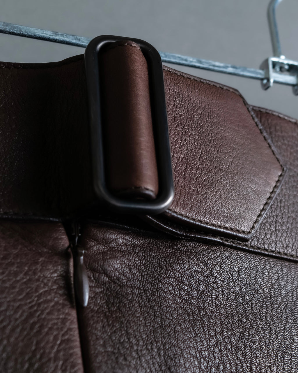 "Hermes by Gaultier" Round Pocket Wine Red Leather Skirt