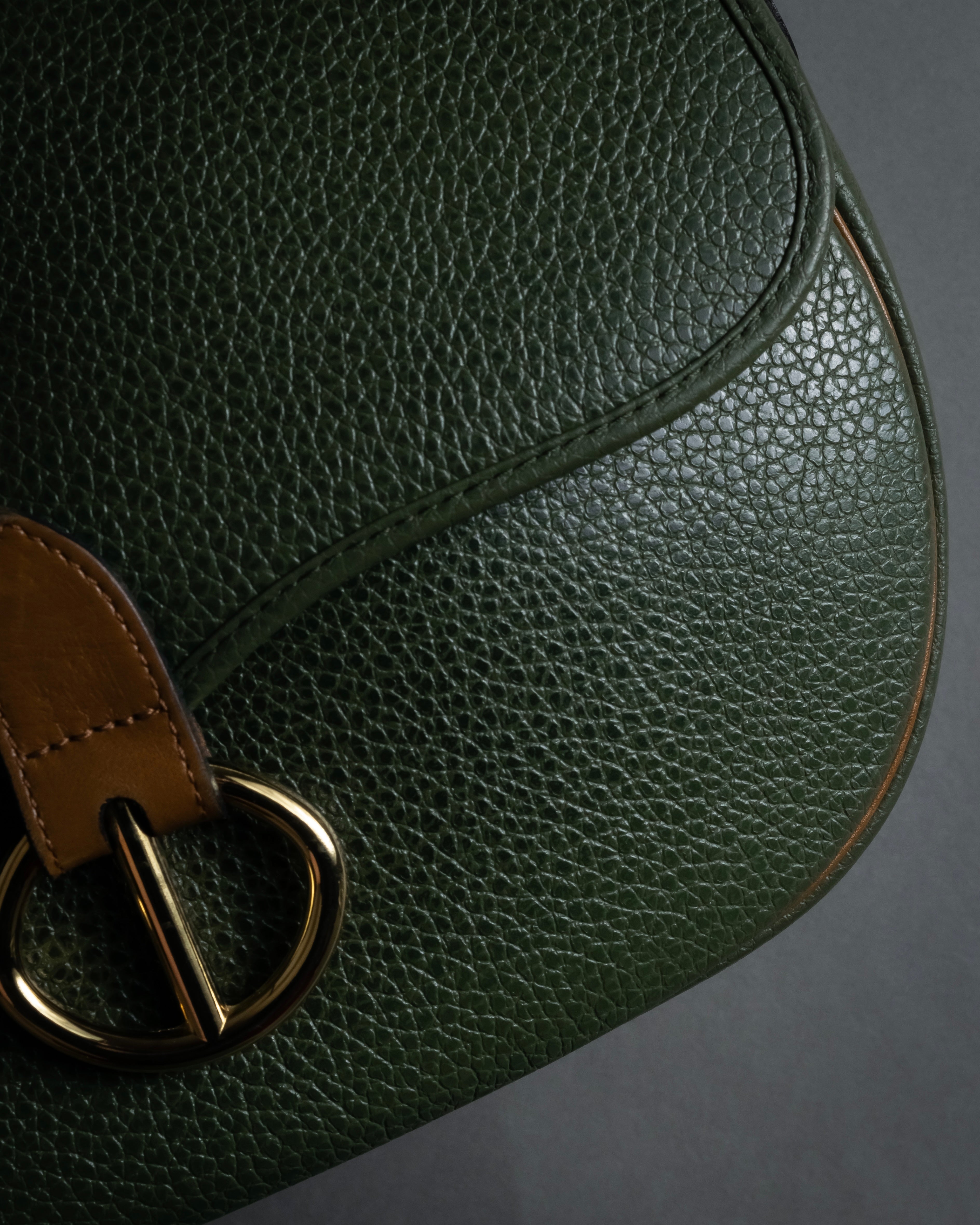 "Christian Dior" 80’s-90’s equestrian grain leather shoulder bag