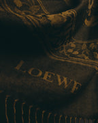 -SPECIAL- “LOEWE” 90’s-00’s Botanical anagram jacquard fringe stole