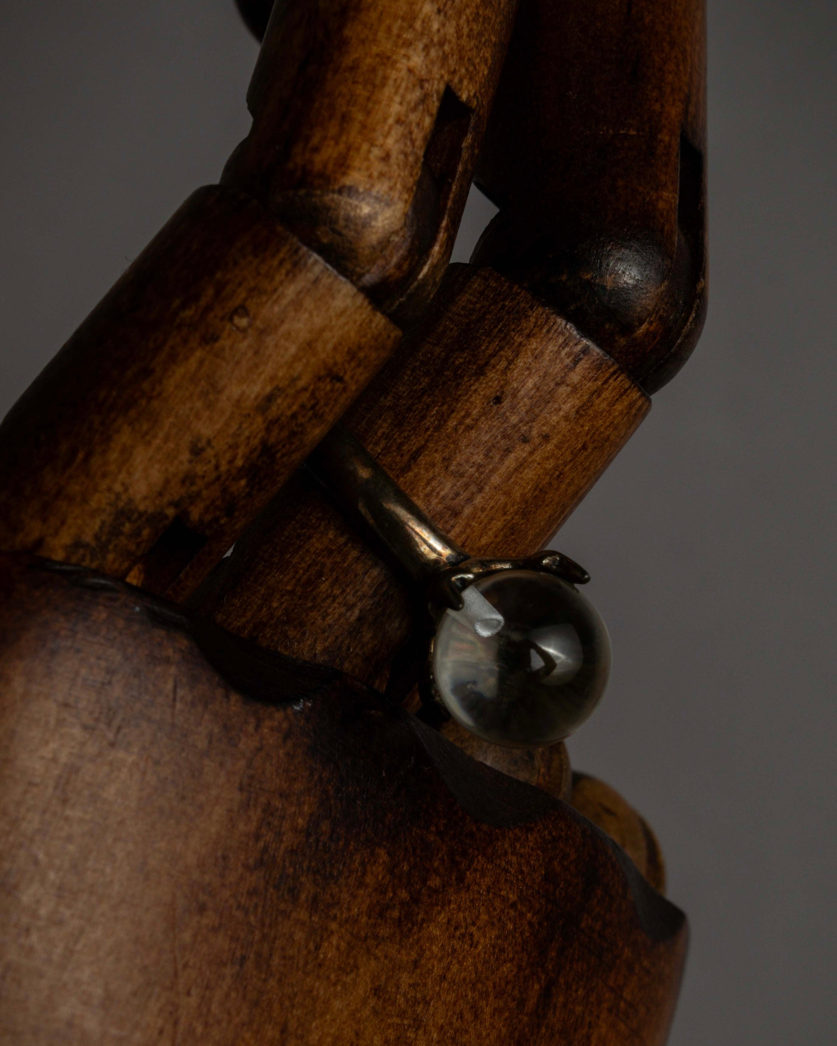 "KENZO" Transparent spherical top design silver 925 ring