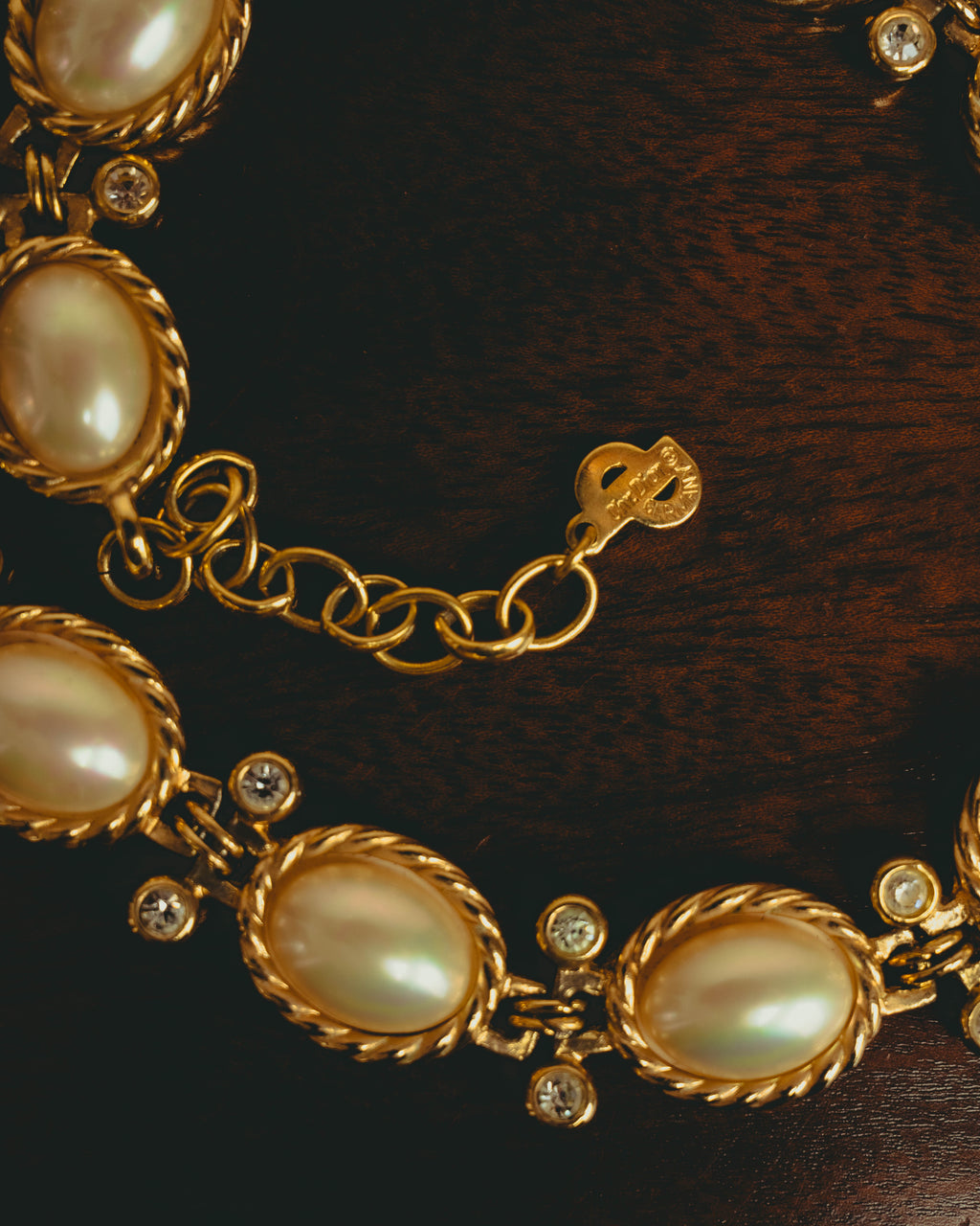 -SPECIAL- “Christian Dior” 70’s-80’s Faux pearl crystal statement necklace