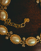 -SPECIAL- “Christian Dior” 70’s-80’s Faux pearl crystal statement necklace