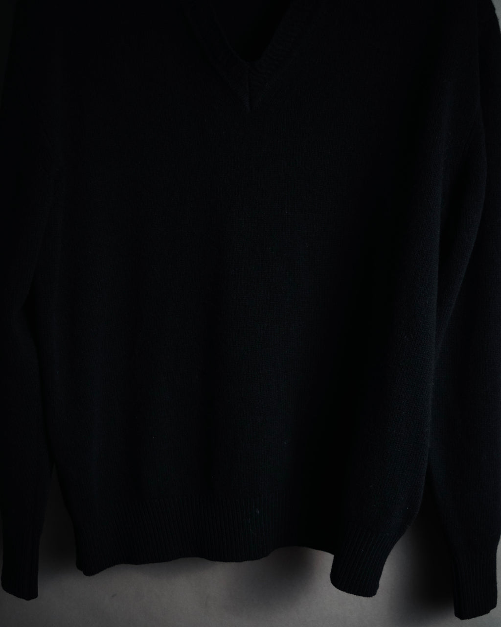 “Christian Dior MONSIEUR” 80’s-90’s Deep v-neck pure wool knit