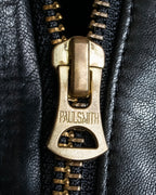 "PAUL SMITH" 100% sheep skin no collar leather jacket