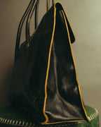 "Miu Miu" 90's-00's Cracked leather tote handbag