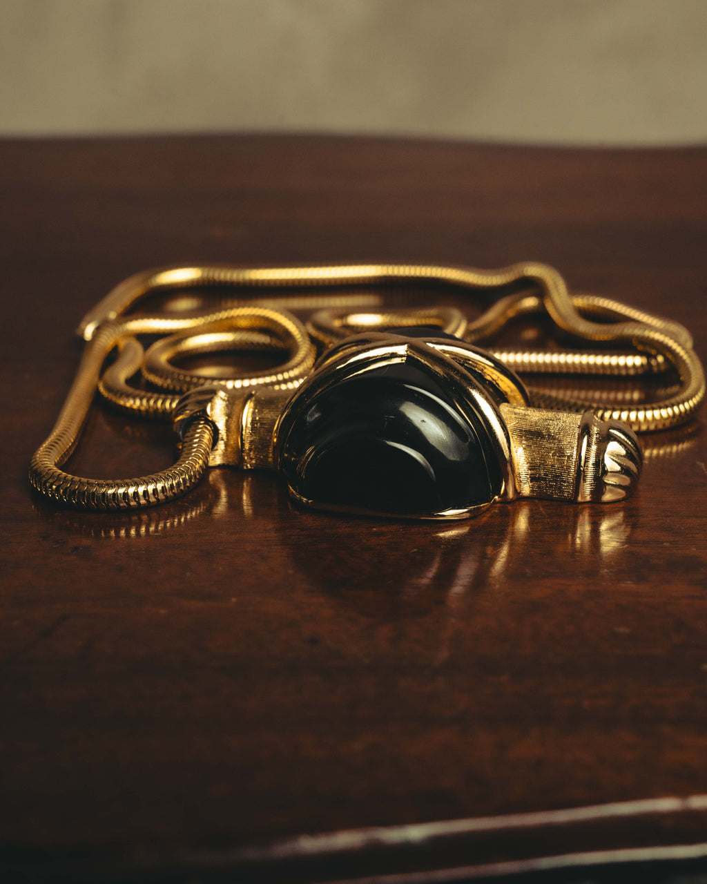 "Christian Dior" 1974 Sculptural black pendant necklace