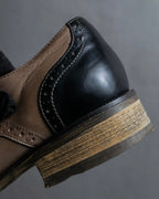 "KATHARINE HAMNETT" Wingtip design bicolor leather shoes
