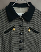"Christian Dior" 80's-90's Wool-blend houndstooth jacket