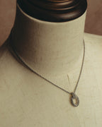 "Christian Dior" 80's-90's Rhinestone oval pendant necklace
