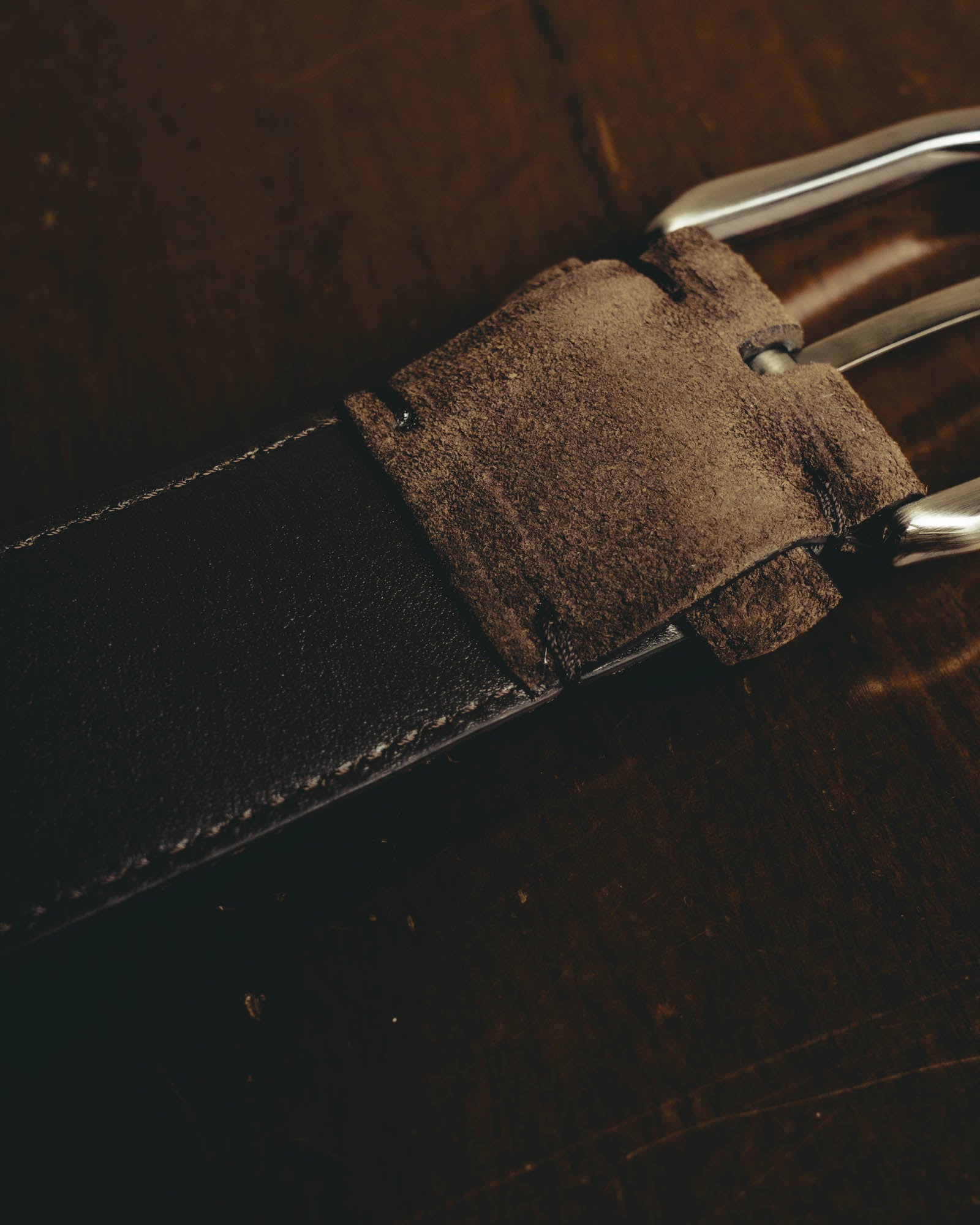 "Ermenegildo Zegna" 90's–00's brown suede leather belt