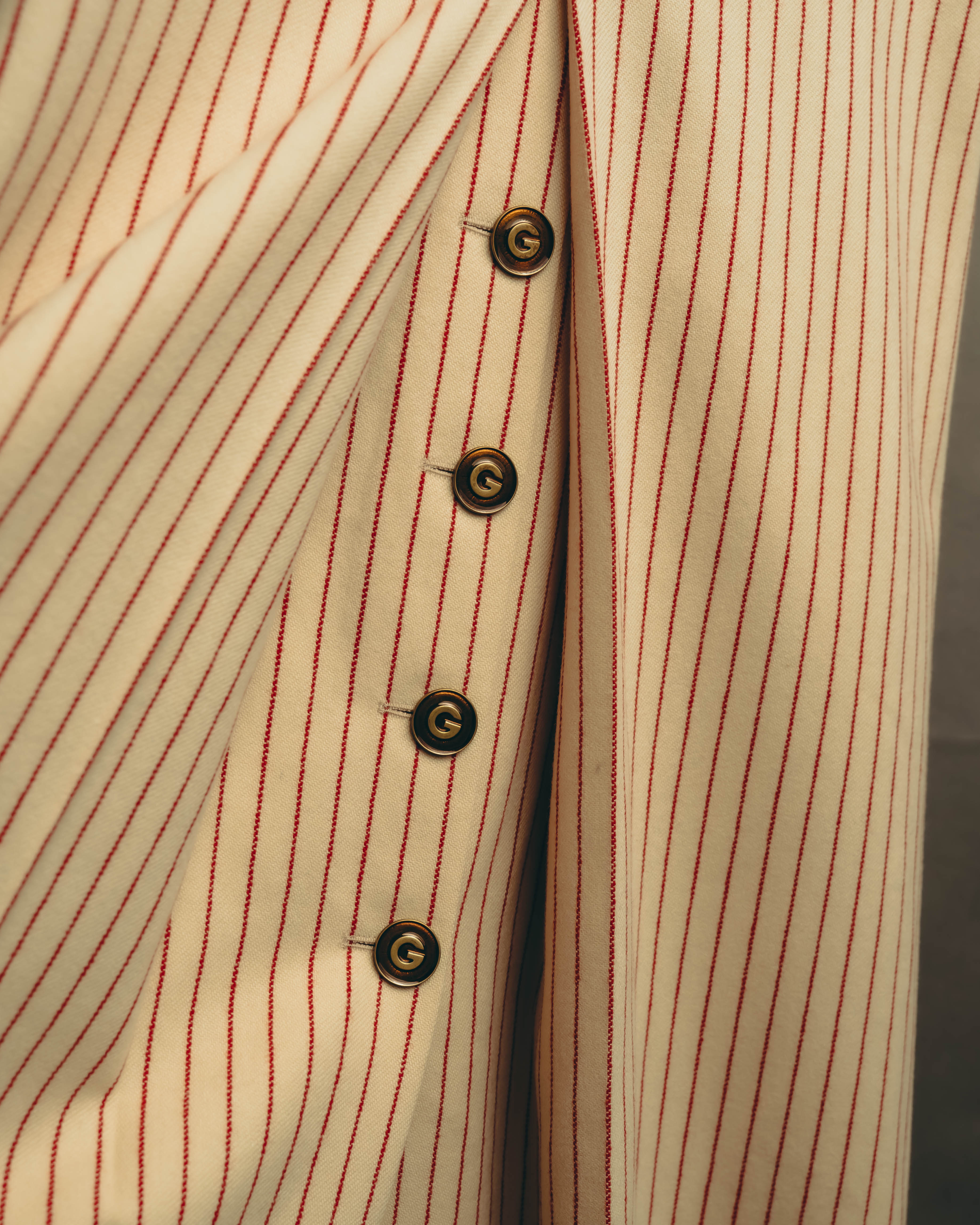 -SPECIAL- “GUCCI” 2015-2022 vintage inspired horsebit striped wool skirt