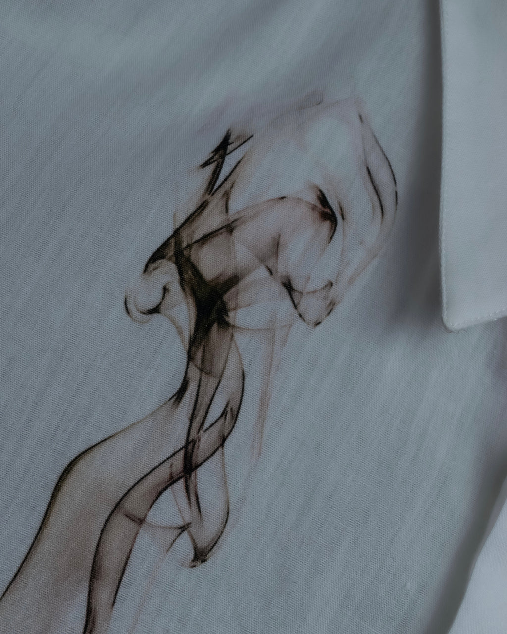 "Alexandar McQueen" Smoke art print cotton oversized shirt