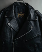 -MOOD MILLÉSIMES- 80’s-90’s heavy-grain double riders jacket