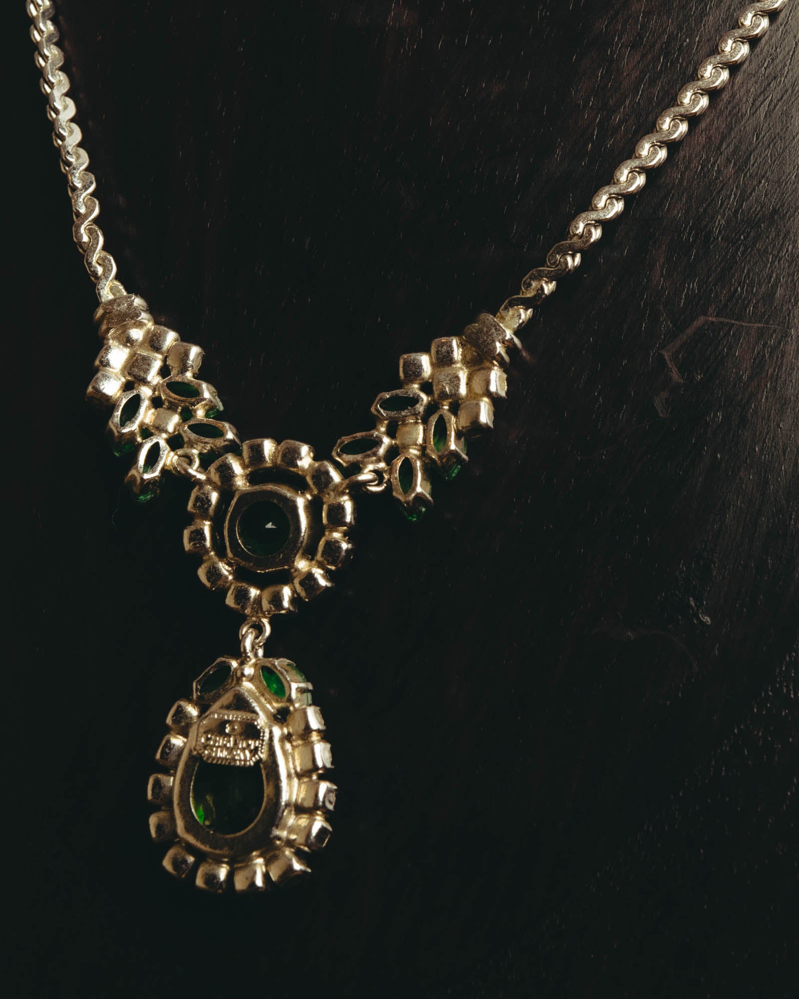 "Christian Dior" 80's-90's Emerald green pendant necklace