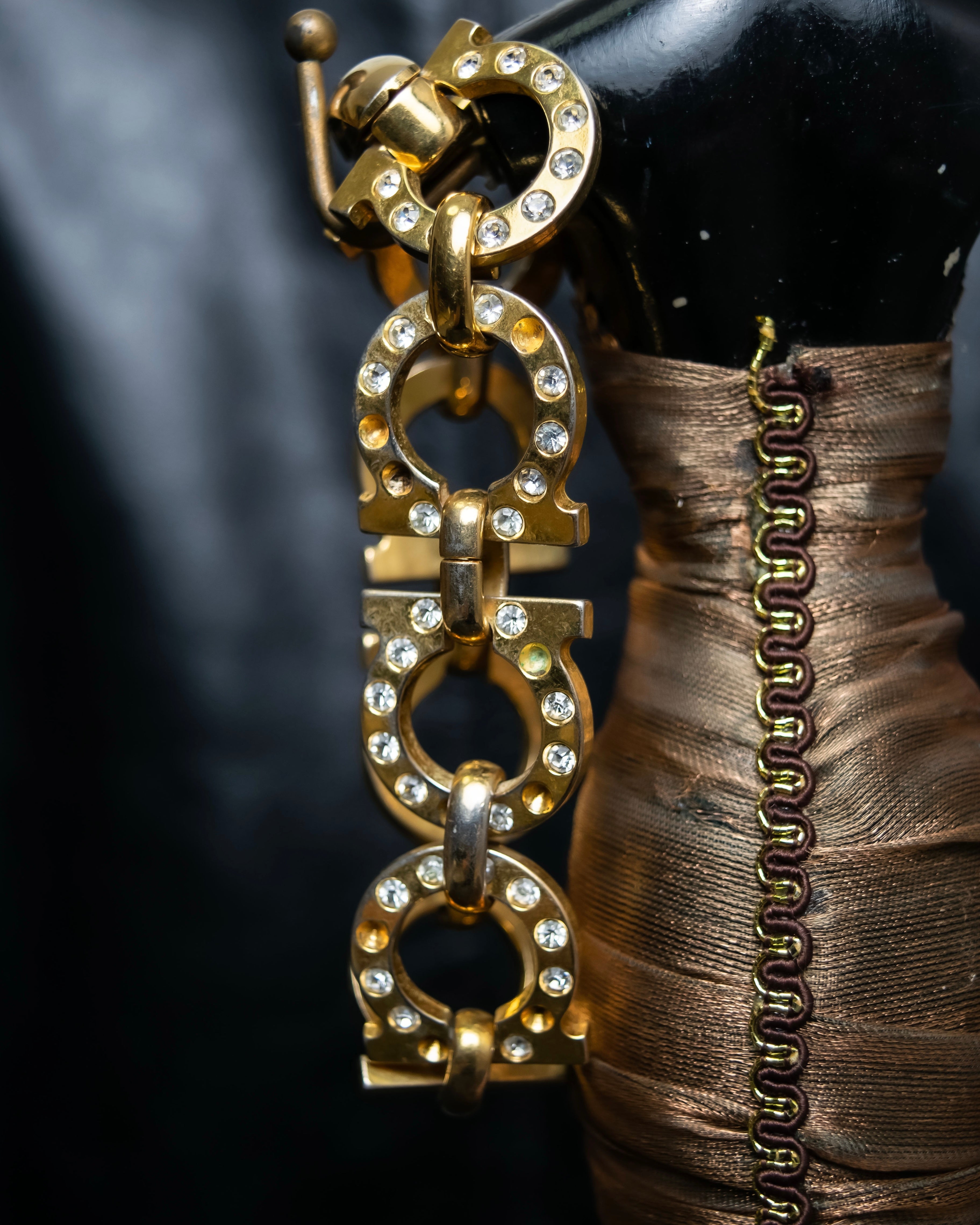 Salvatore Ferragamo Big Gancini gold chain bracelet