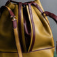 "Cartier" Drawstring design bicolor leather shoulder bag