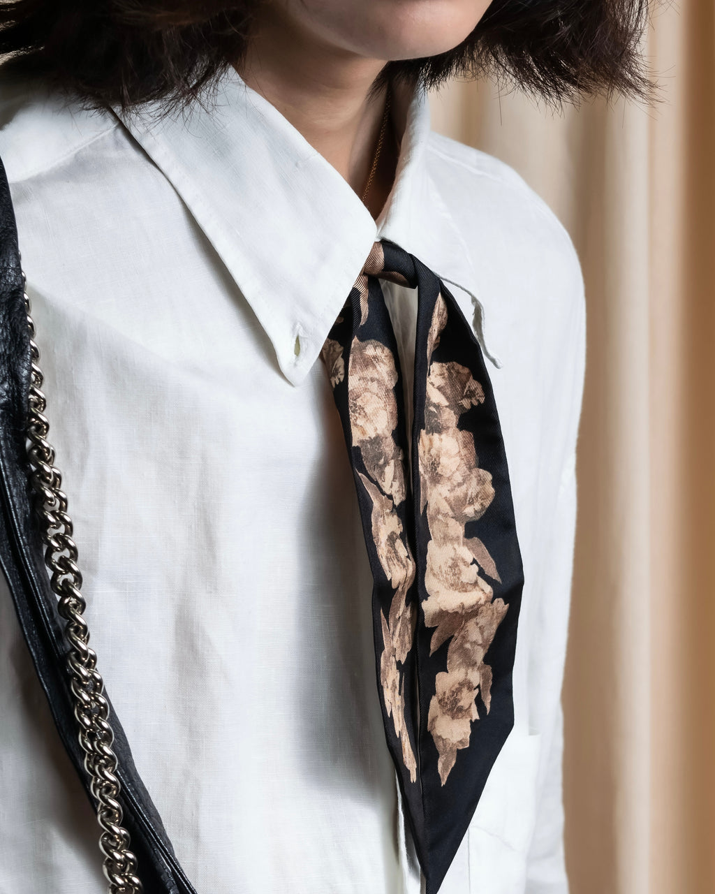 "Christian Dior" Baroque floral pattern silk twill scarf