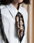 "Christian Dior" Baroque floral pattern silk twill scarf