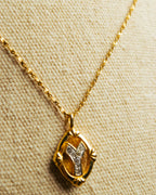 "Yves Saint Laurent" 80's-90's Gold tone rhinestone pendant necklace
