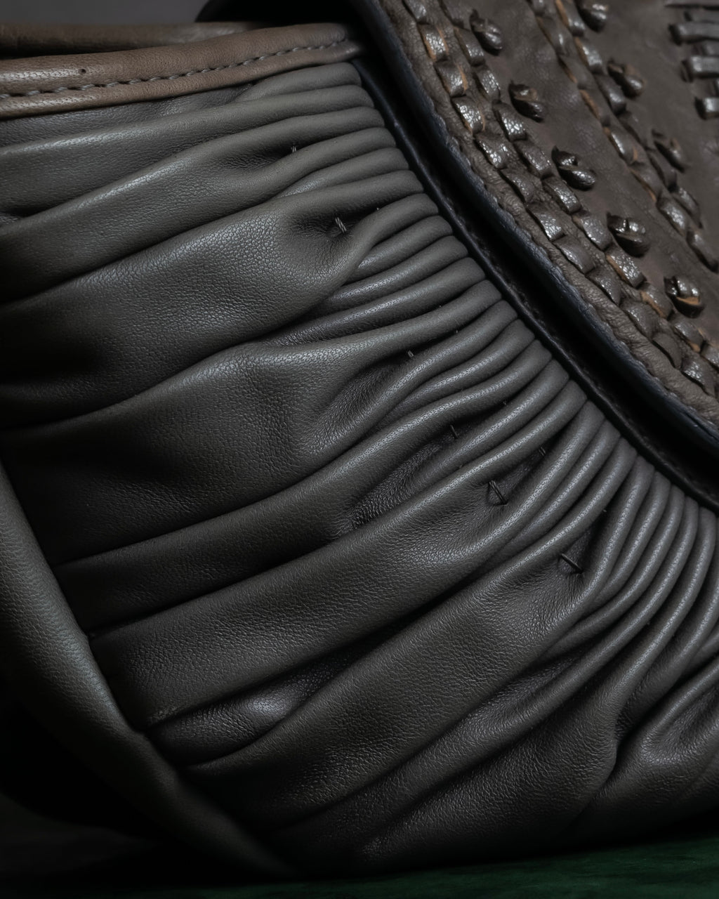 "Christian Dior" John Galliano period Gathering design leather hand bag