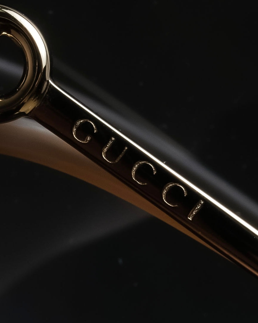 "GUCCI" Horsebit motif temple design big square frame sunglasses