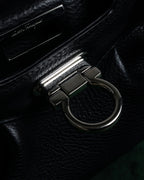 "Salvatore Ferragamo" Gancini motif gathered design leather bag