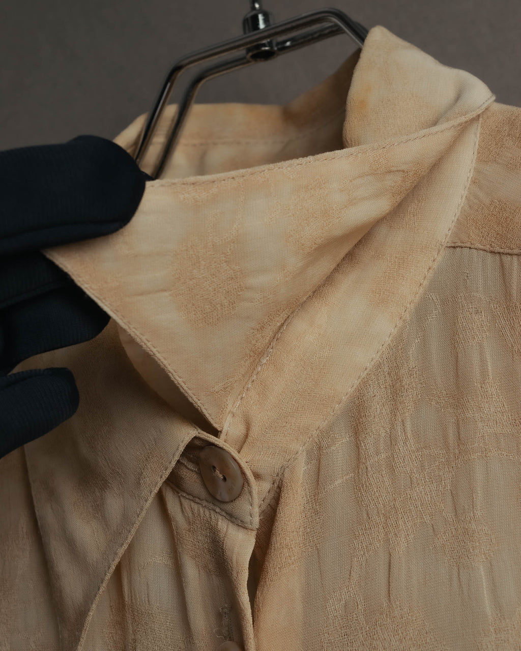 "FENDI" 80's-90's Draped rayon jacquard shirt