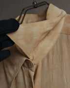 "FENDI" 80's-90's Draped rayon jacquard shirt