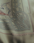 "Hermès" 00's Pastel bird print silk scarf