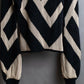 "BALMAIN" Geometric pattern turtleneck ribbed knit pullover