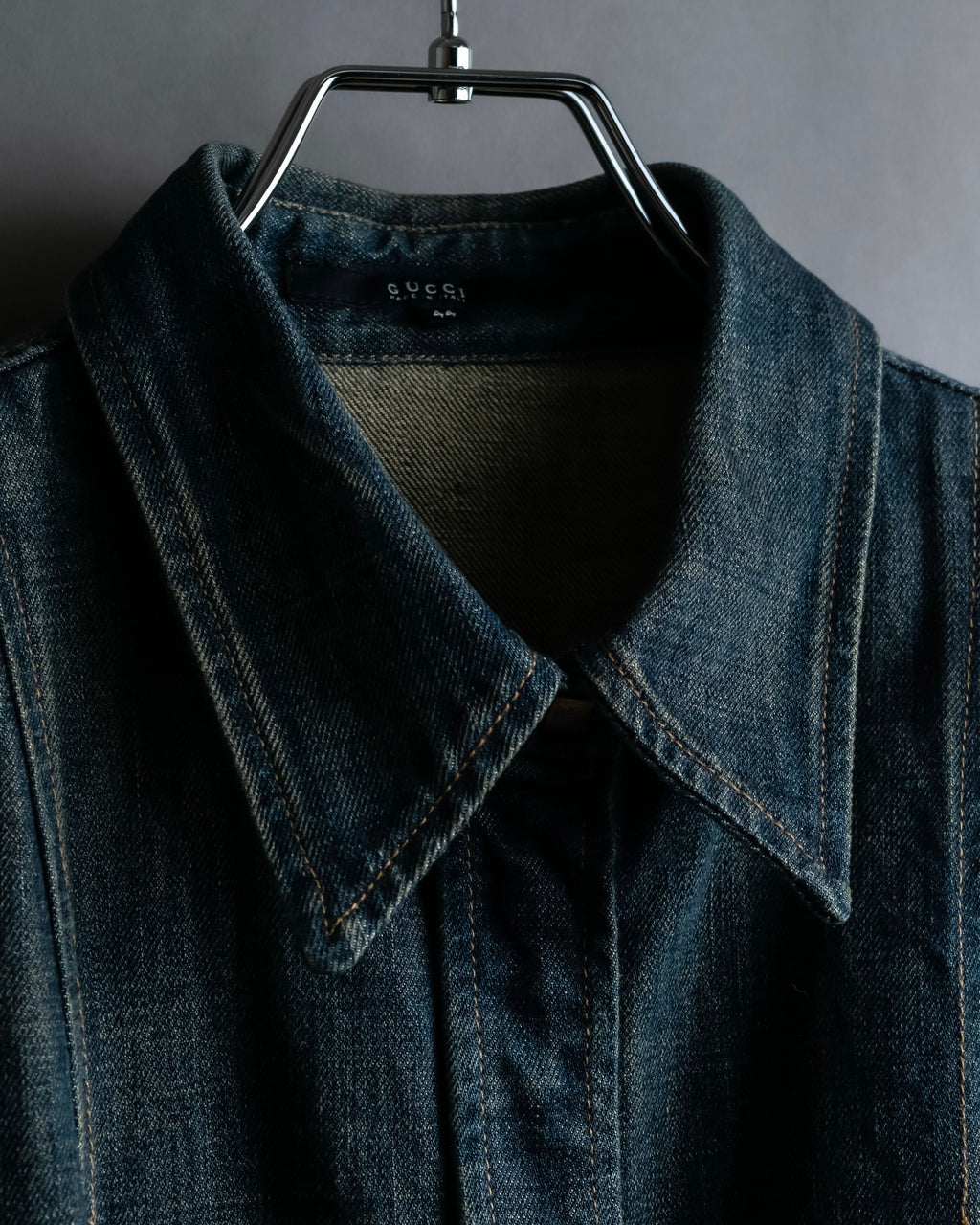 "GUCCI" Vintage faded shaped denim jacket