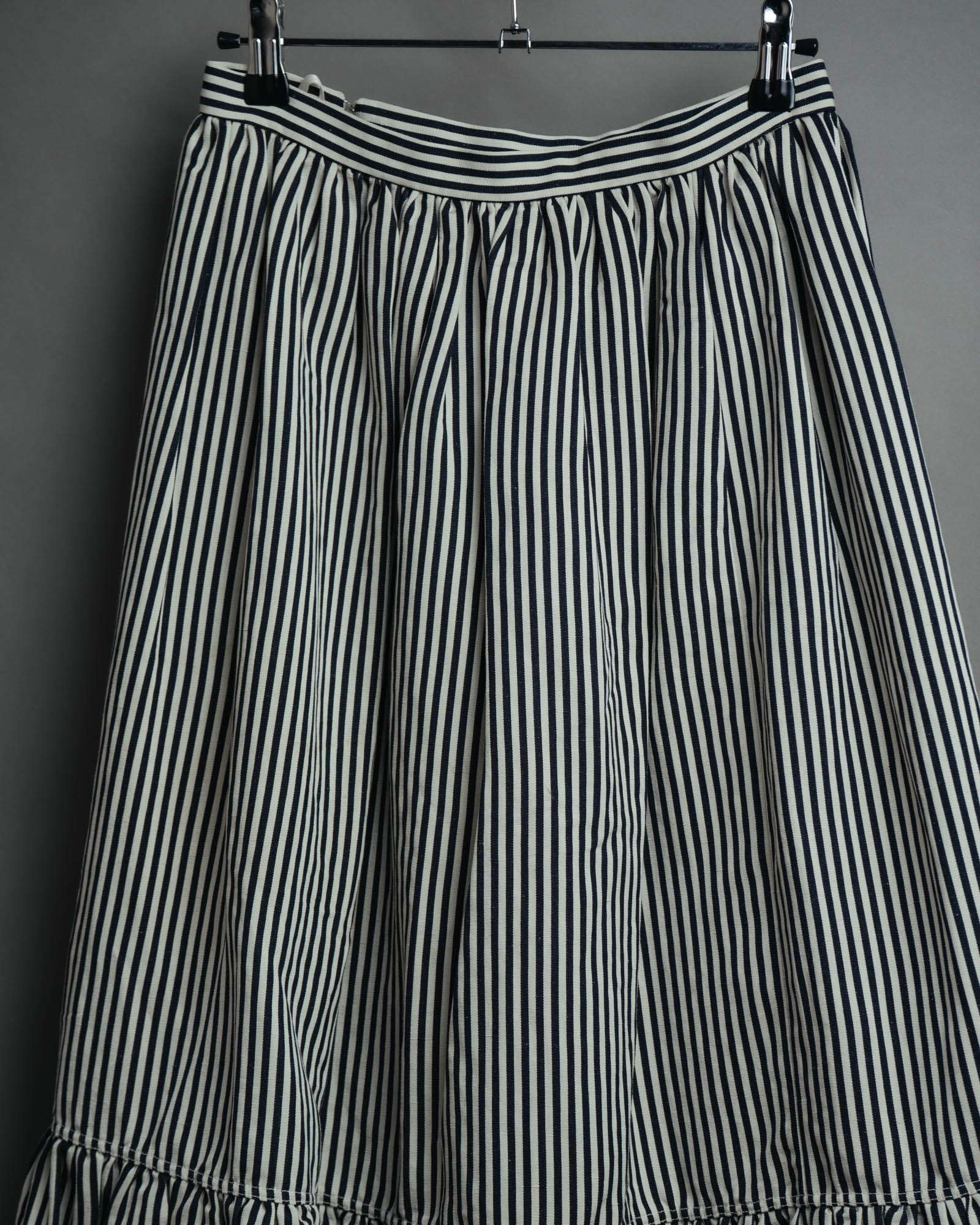 -SPECIAL- “Christian Dior” 2021 cruise striped linen silk tiered skirt