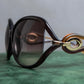 "Christian Dior" Temple gold parts design butterfly frame sunglasses