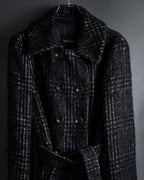 “MAX&Co.” Double-breasted houndstooth tweed coat