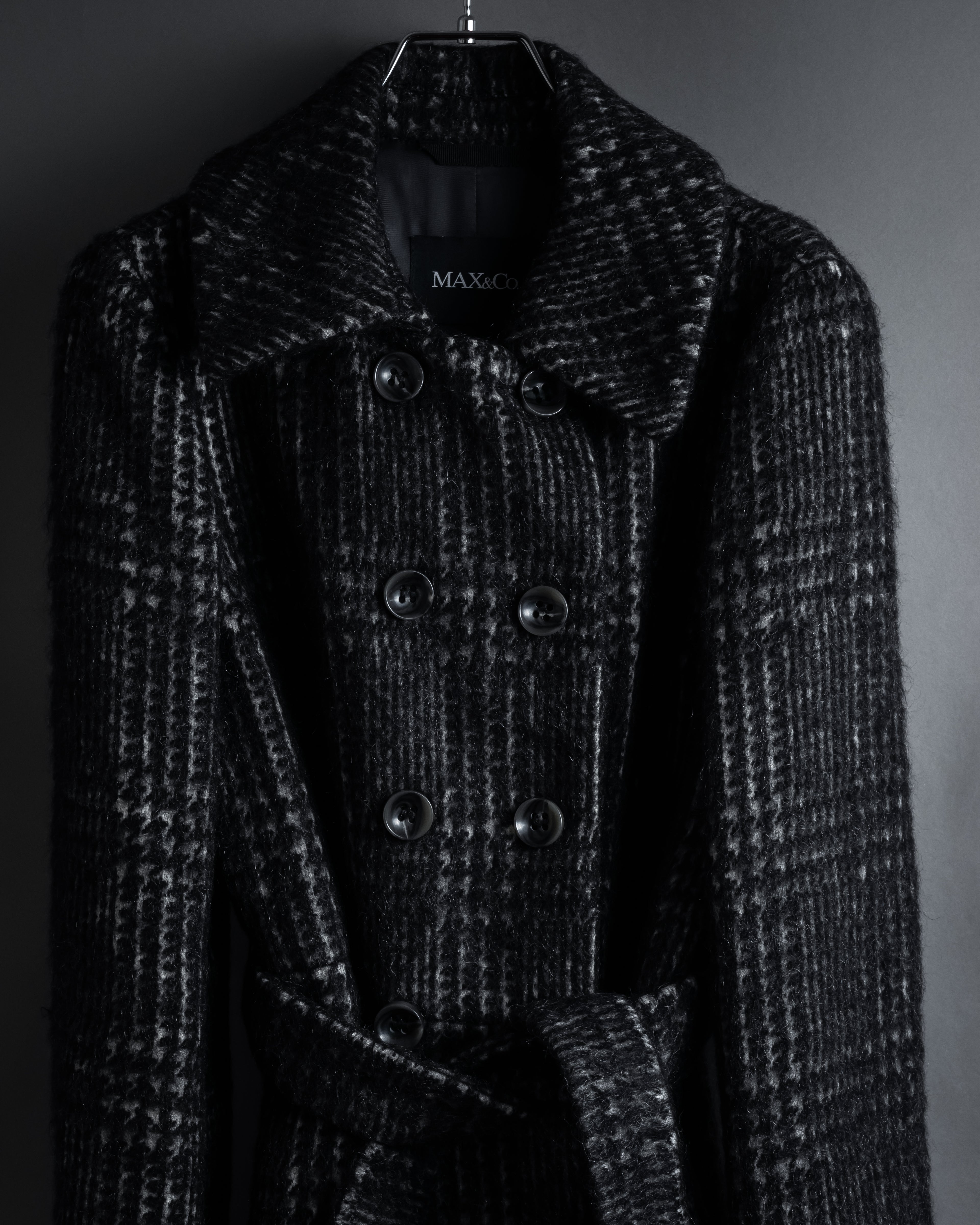 “MAX&Co.” Double-breasted houndstooth tweed coat