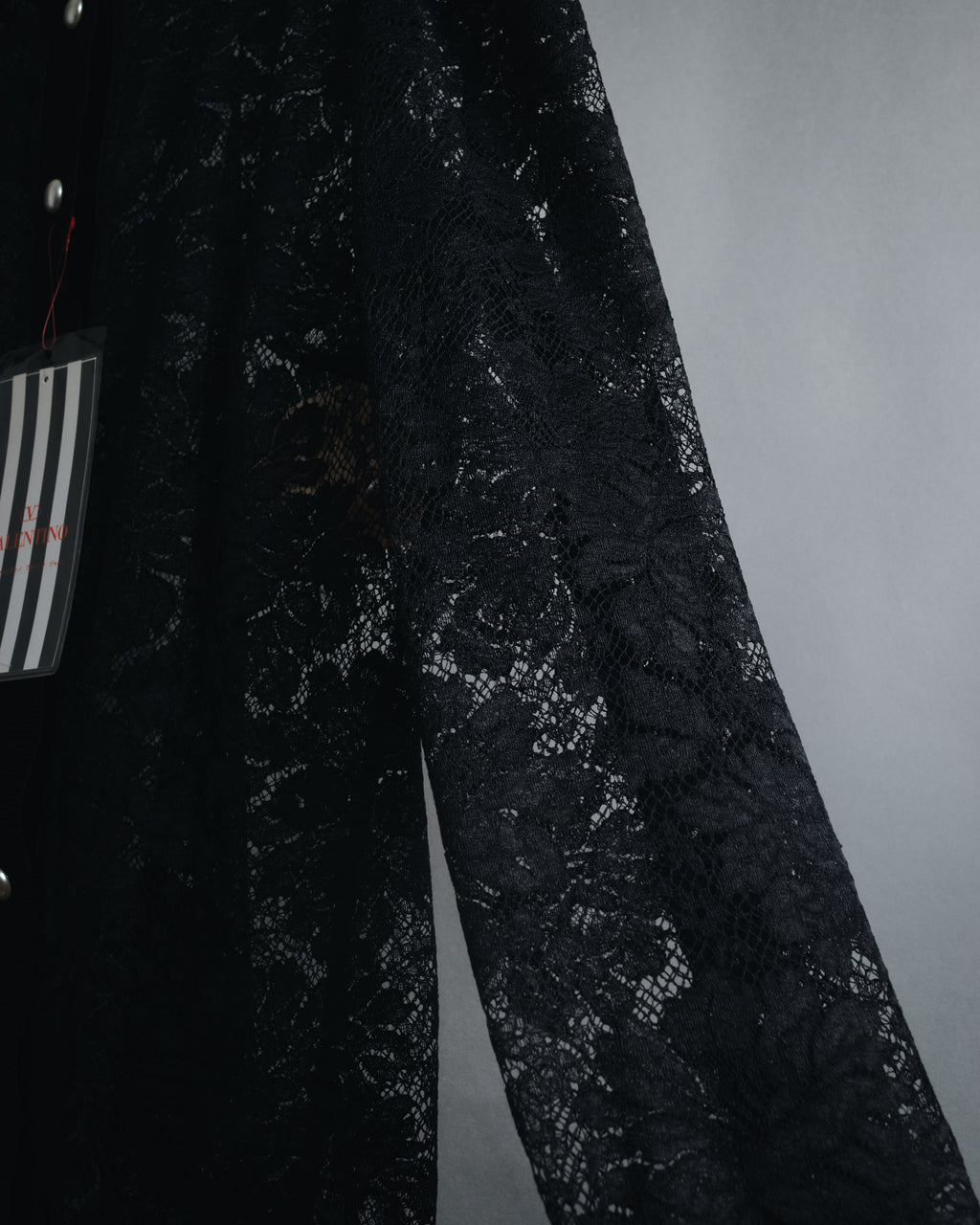 "VALENTINO MISS V" Late 80s botanical lace polo shirt