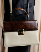 "Valentino Garavani" Square form bicolor 2way leather bag